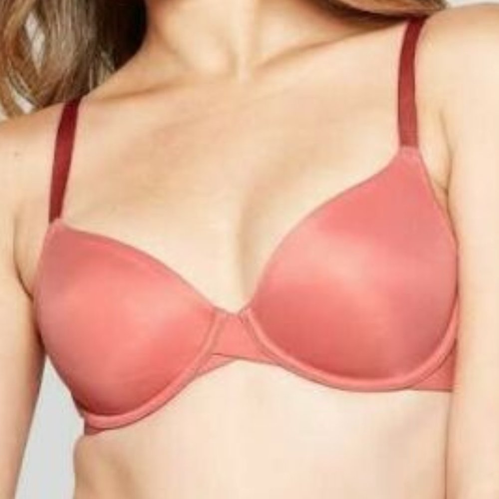 Auden Demi Bra Unlined Faded Rose Convertible Straps Size 32A